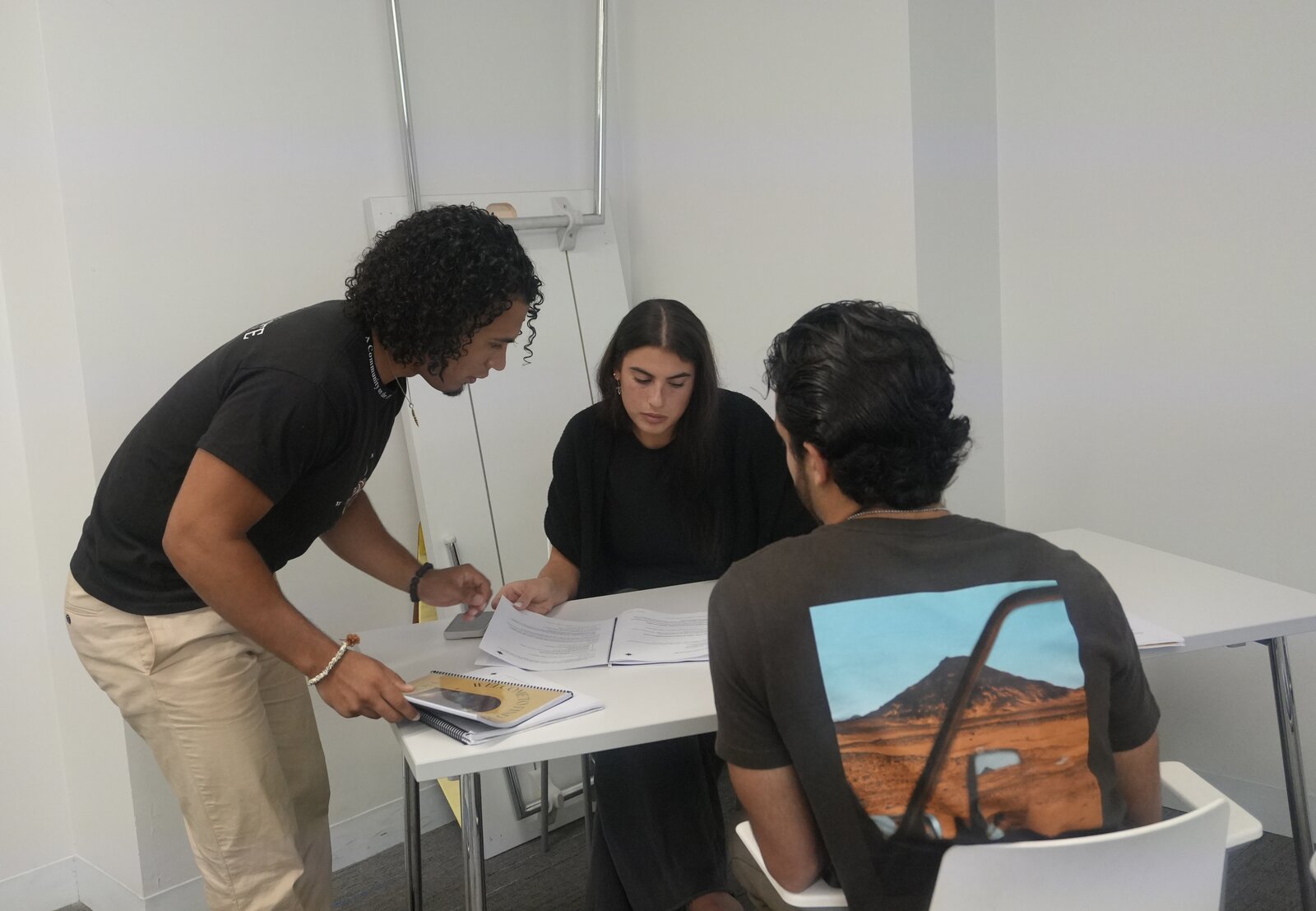 A small-group facilitator training session
