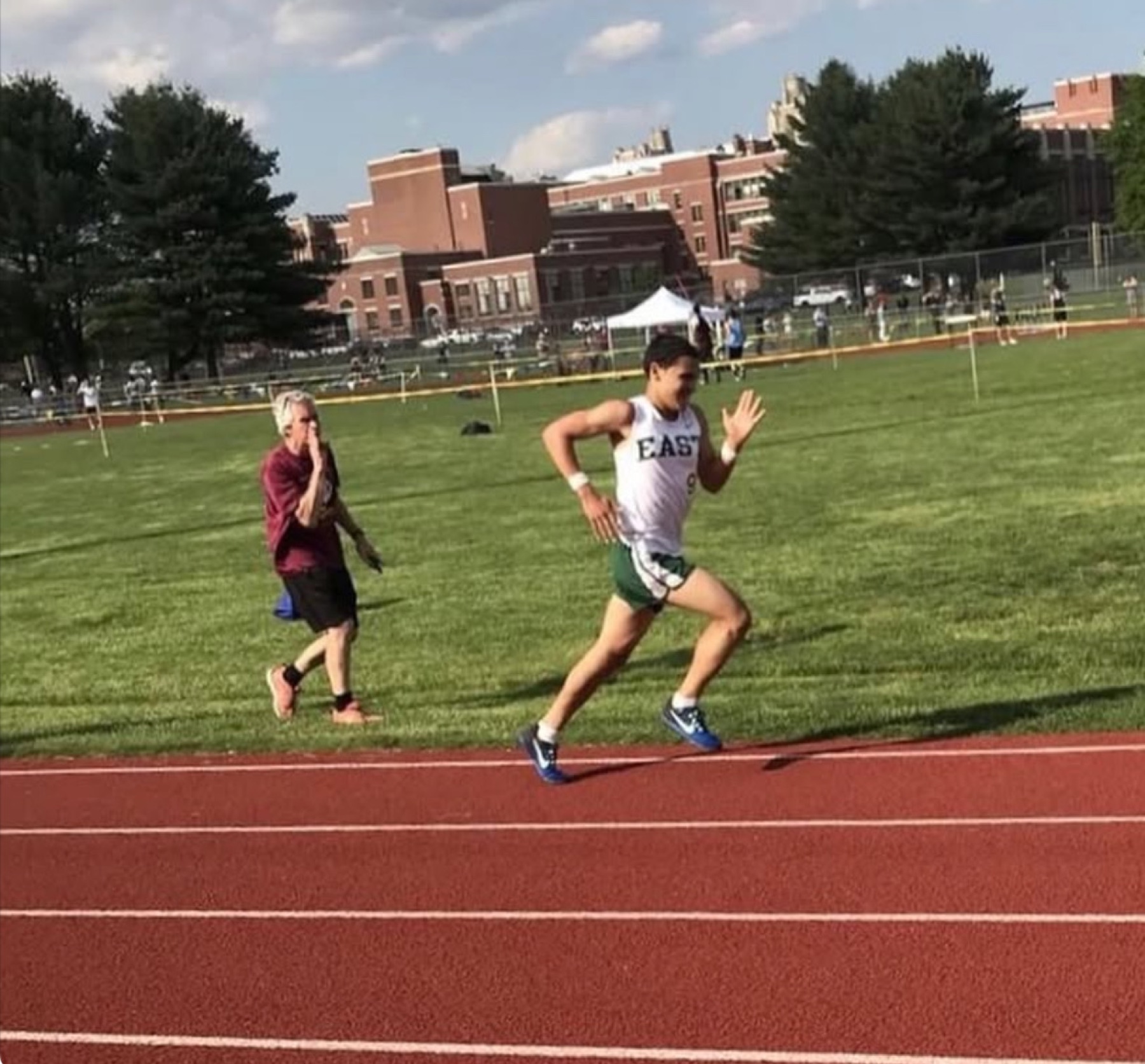 Daniel running track in high school