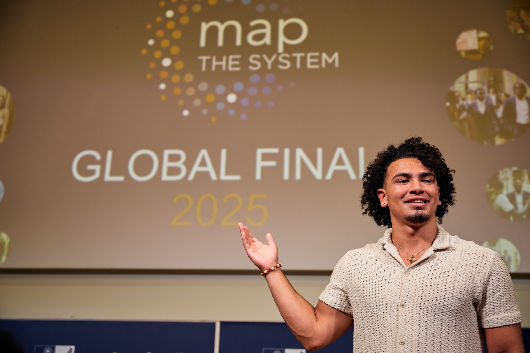 Daniel presenting at the Map the System Global Final